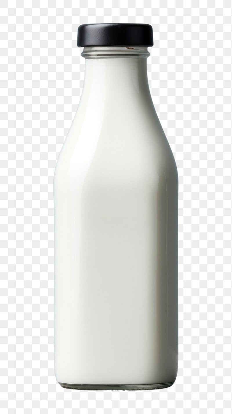 Glass Milk Bottle Mockup - Free Download Images High Quality PNG, JPG