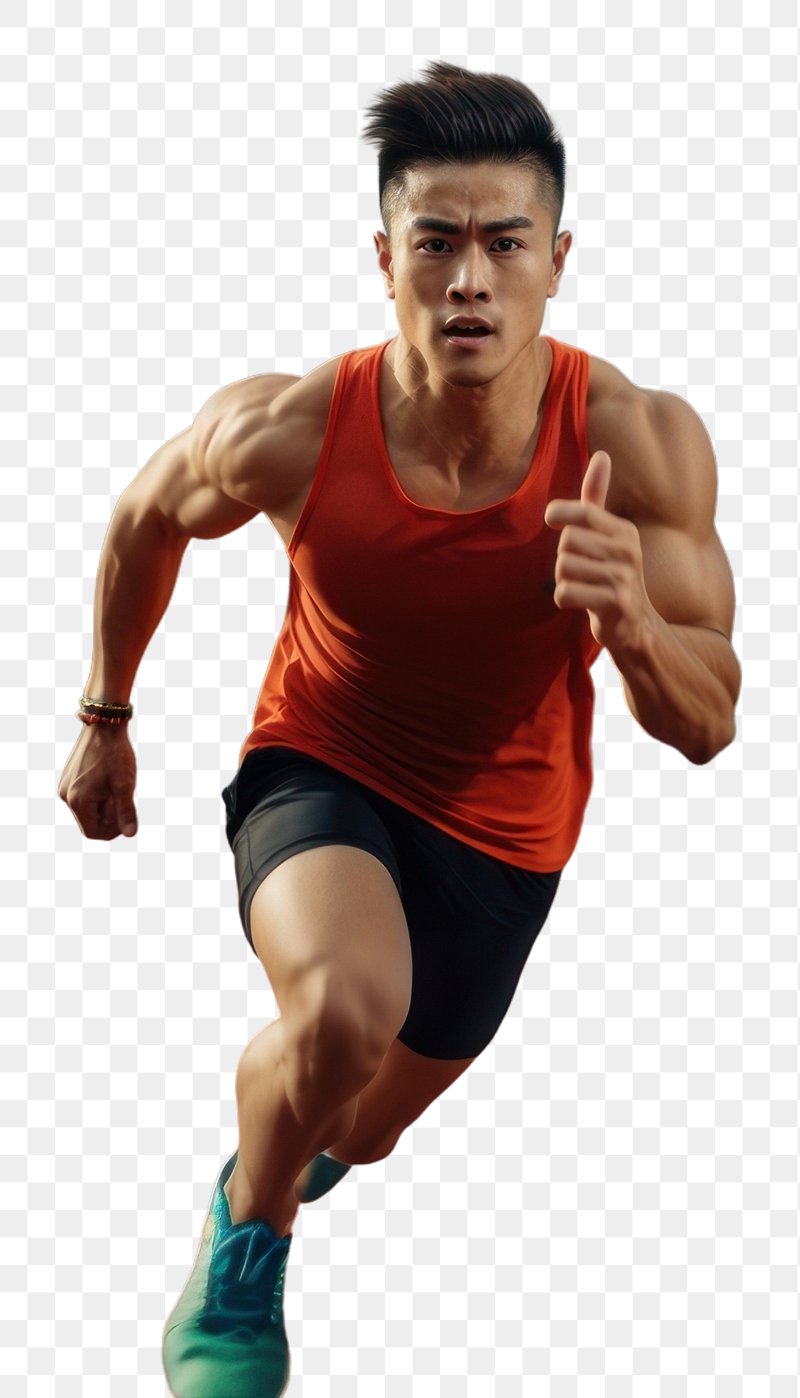 Black man runner winnning arms