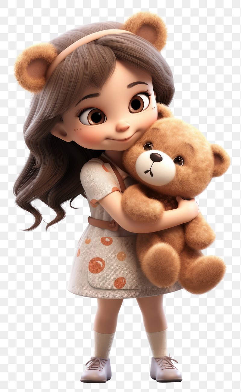 Buy Cute Girl With Teddy Bear Clipart, Teddy Bear Clipart, Plush Teddy  Clipart, Free Hugs, PNG Instant Digital Download Online in India 