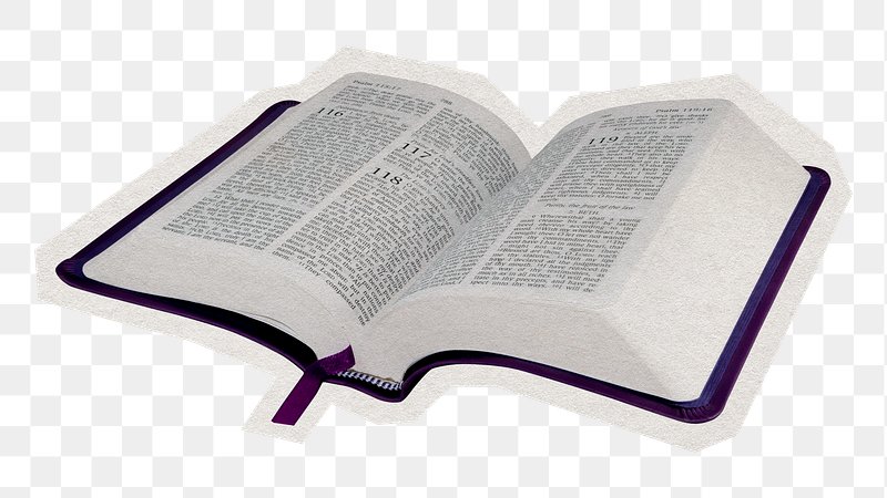 open bible with cross drawing