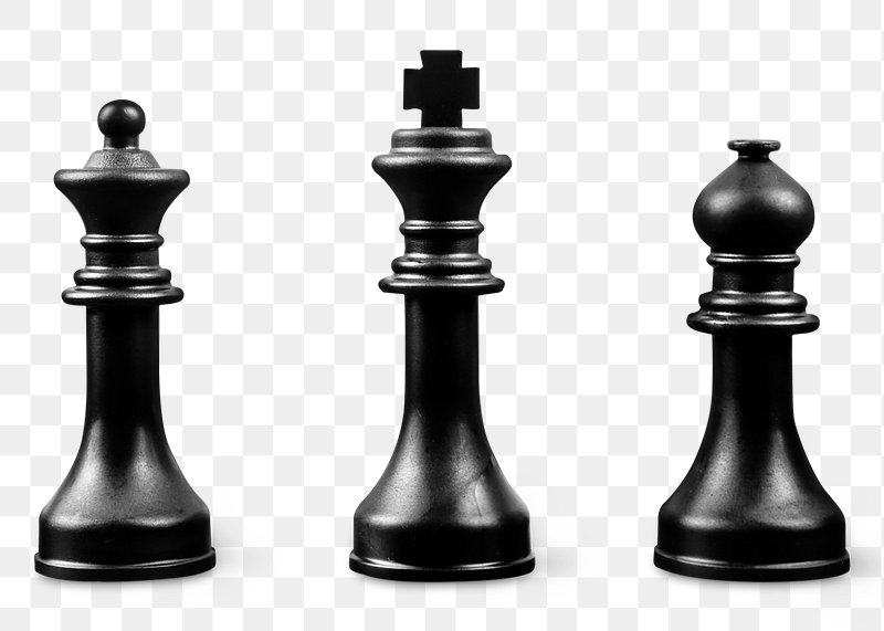 Black and white chess game pieces, figures on chess board on transparent  background PNG - Similar PNG