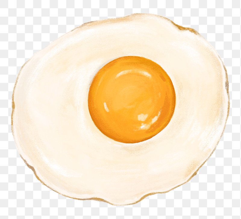 Fried egg on transparent background. png file Stock Photo