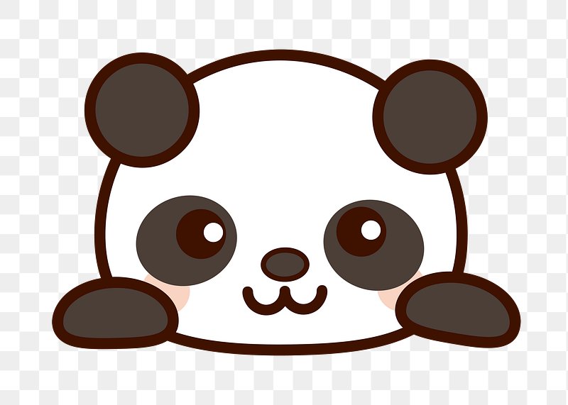 Animated cute panda stickers, white background