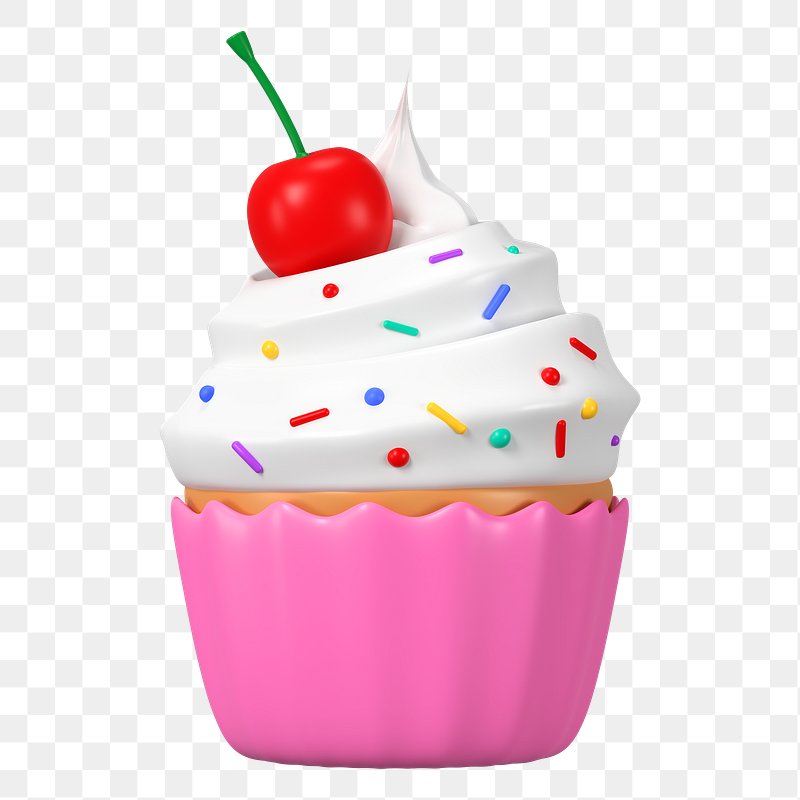 transparent birthday cupcake