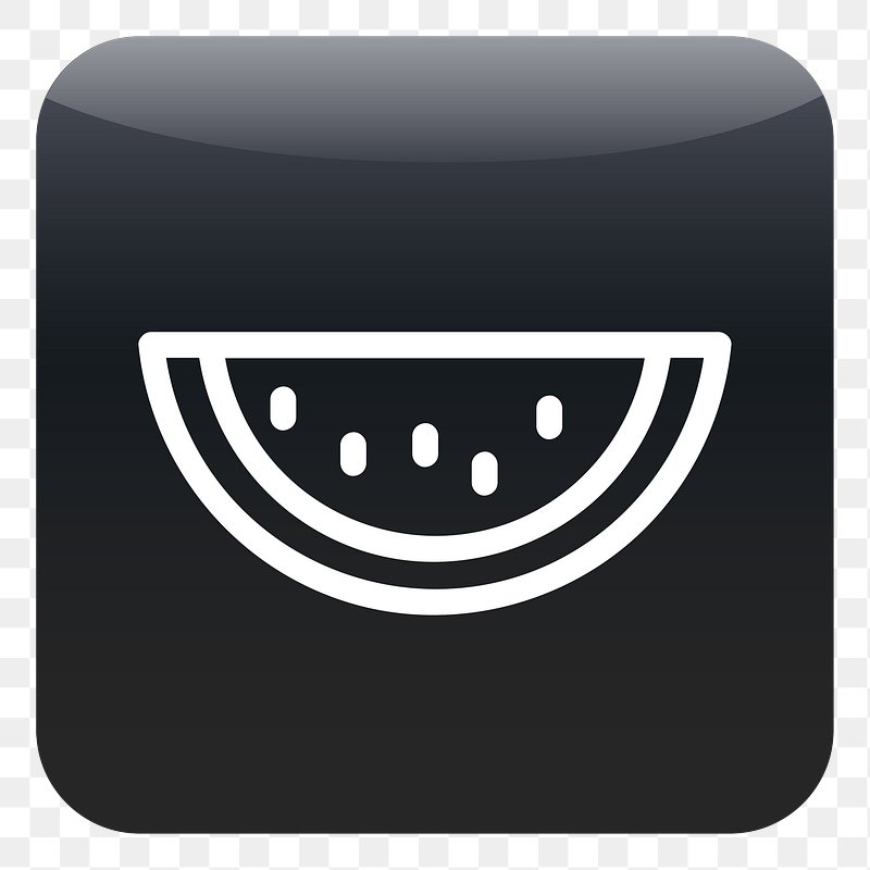 Pixel art watermelon icon, 32X32 vector illustration on a white