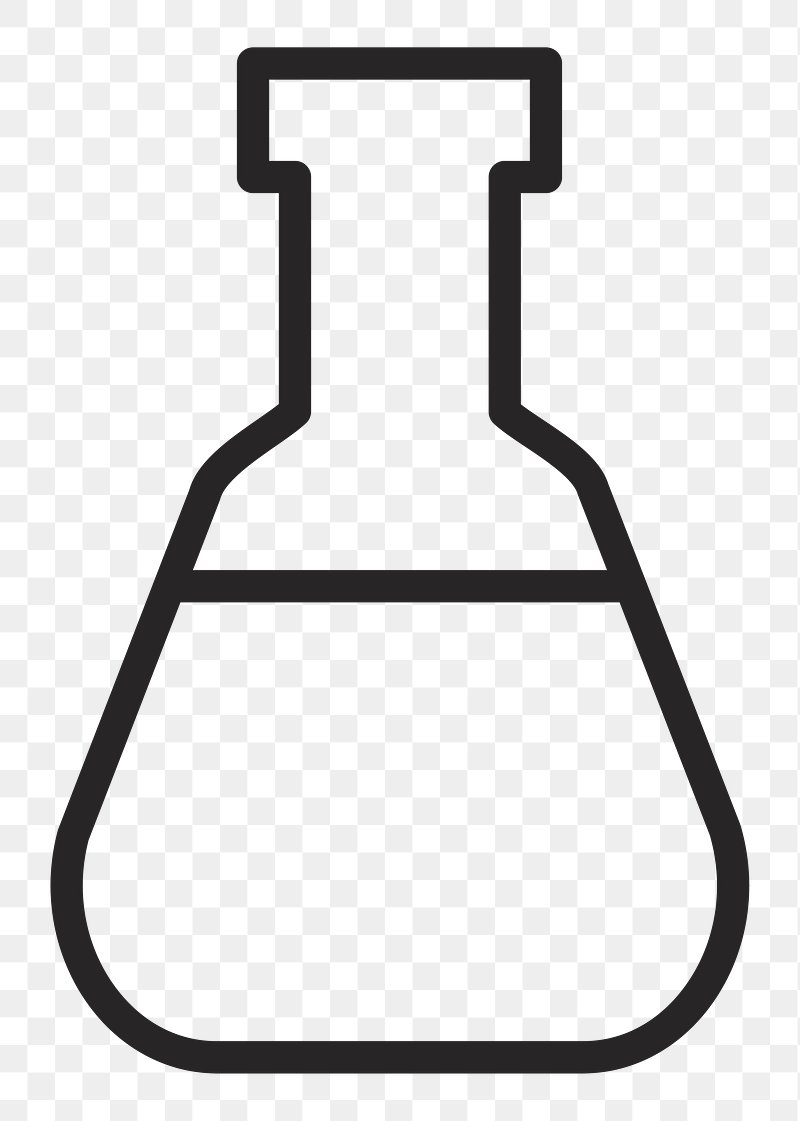 chemistry beaker clipart black and white