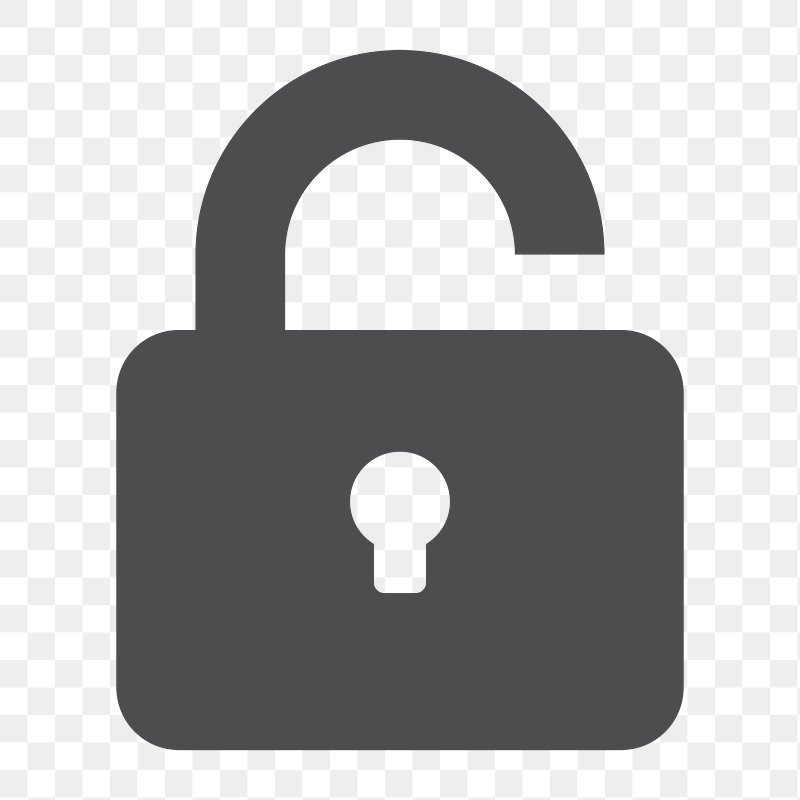 open lock icon grey