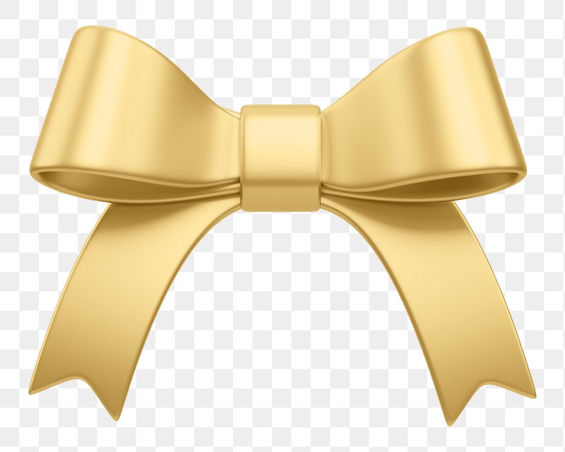 Gold bows or ribbon Decorative bow, 3d set 13367755 PNG
