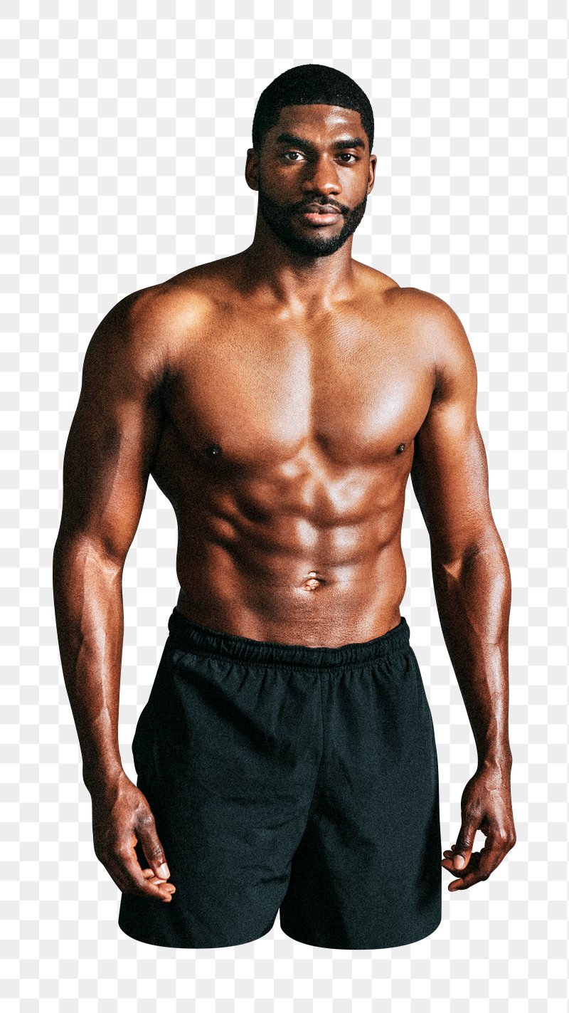 Premium Photo  Young muscular african man shirtless with six pack abs