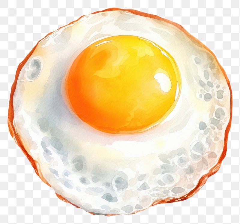 Aesthetic, sunny side-up egg illustration transparent background PNG  clipart