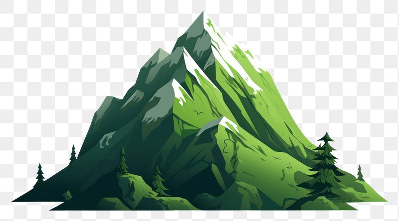 Green mountains and hills nature stickers