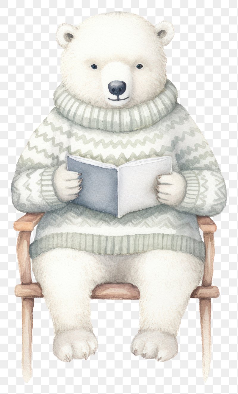 Reading polar bear