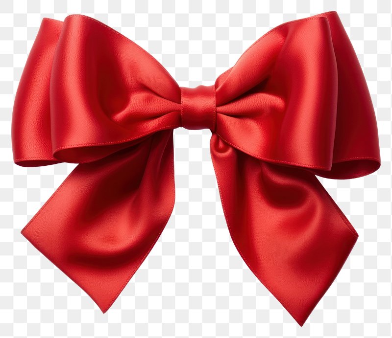 Hand drawn red bow design element