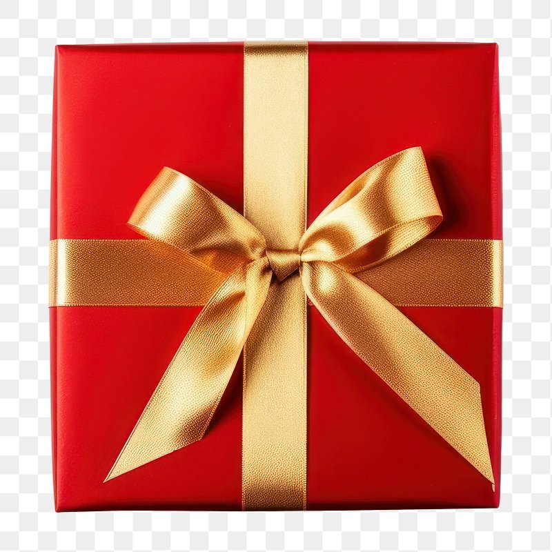 Red gift box with yellow bow premium vector PNG - Similar PNG