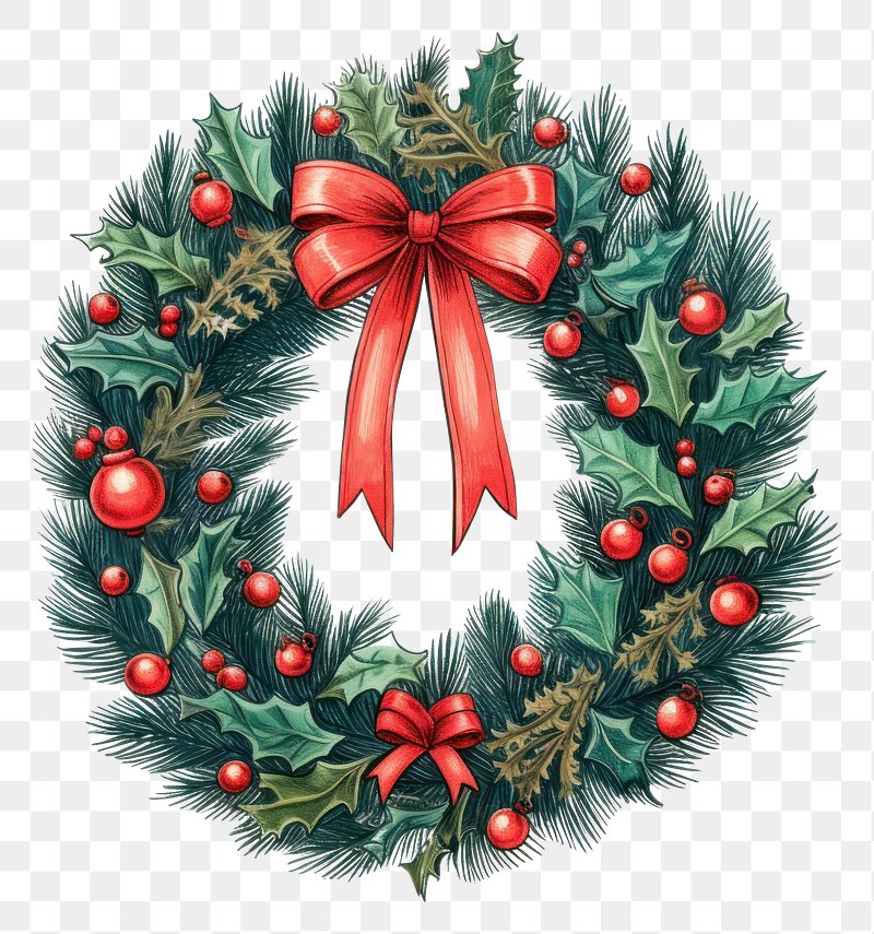 Hand drawn christmas wreath Royalty Free Vector Image