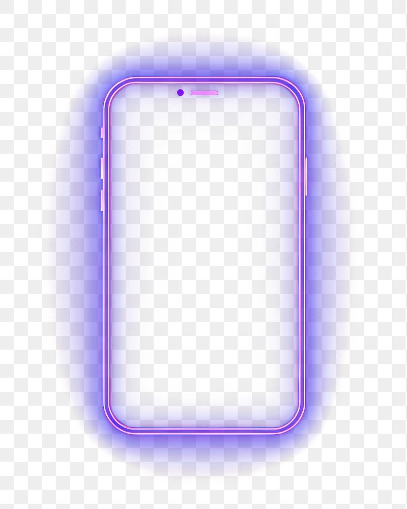 Rectangle white neon frame mobile screen template vector
