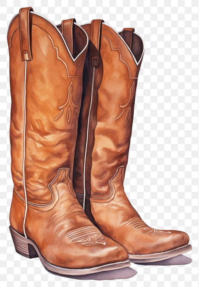 PNG Cowboy boots footwear brown