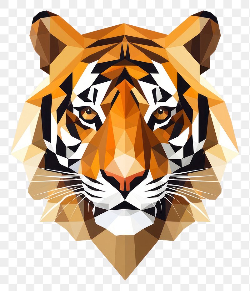 Tiger logo, simple and colorful illustration, transparent background, AI  generated 22588630 PNG