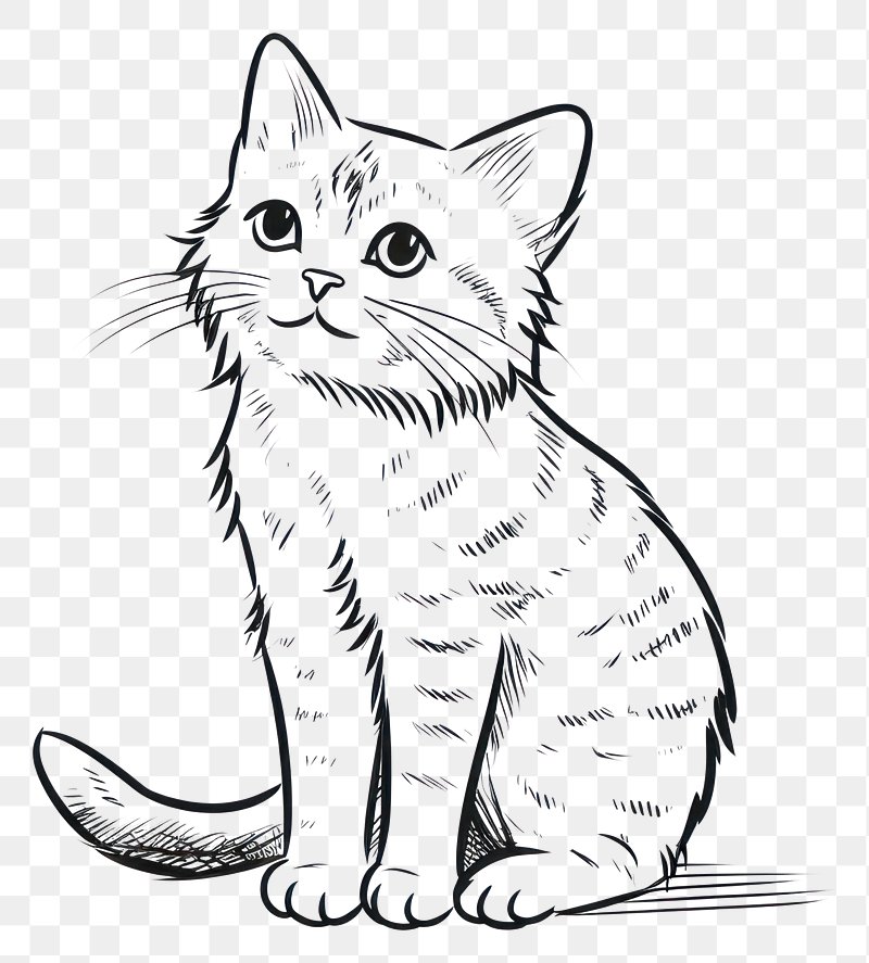 Cute cat drawing | Simple cat drawing, Animal line drawings, Cat drawing