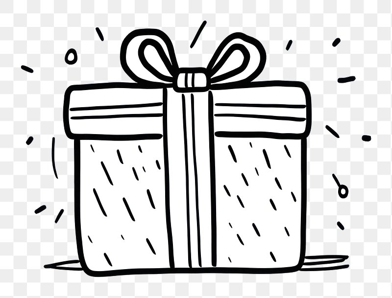 Sketch of a wrapped gift box  free image by rawpixel.com / Noon