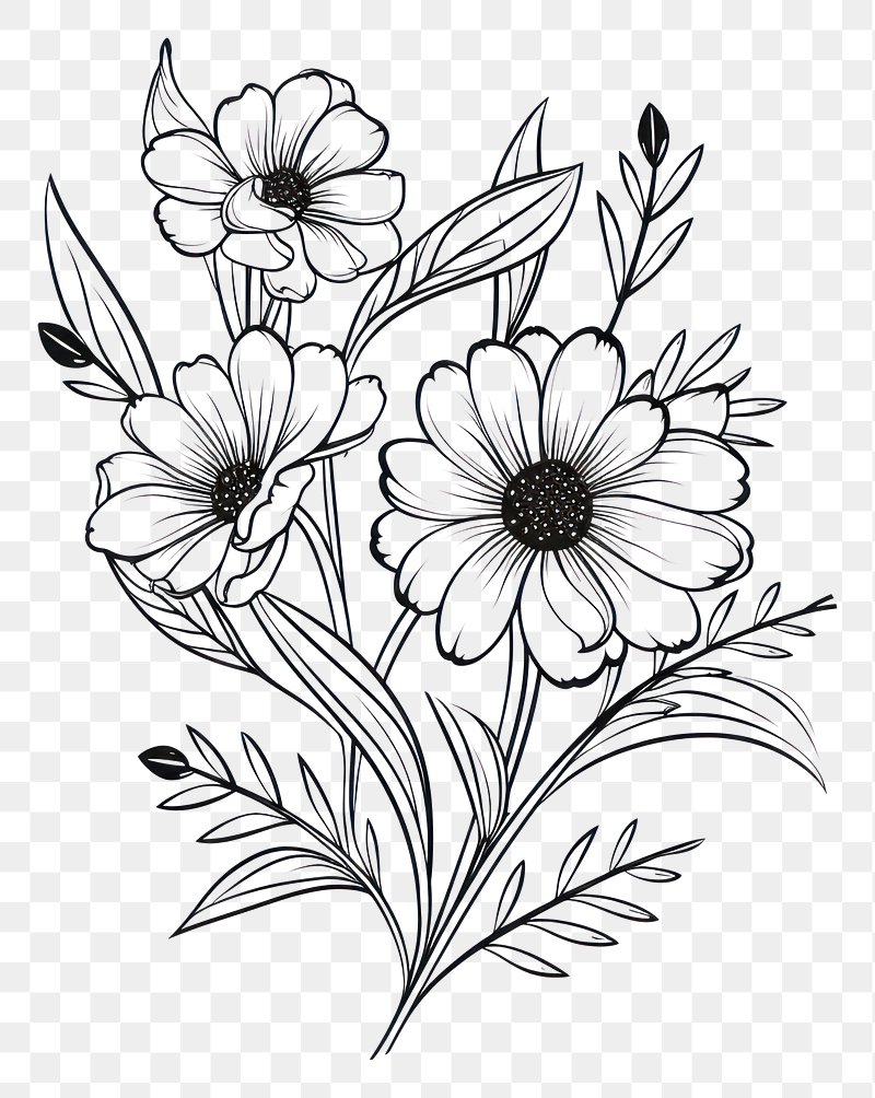 Color Flower Drawing Art - Drawing Skill