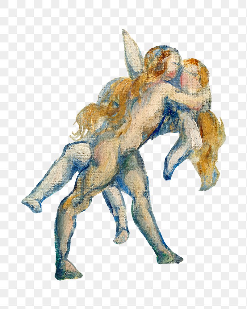 Paul Cezanne's Battle Love border,  Premium PSD Illustration - rawpixel
