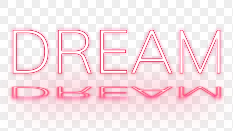 Pink Png Dream Neon Word Font Typography