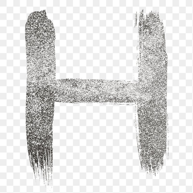 Free royalty image about Letter h png silver glitter brushed typography