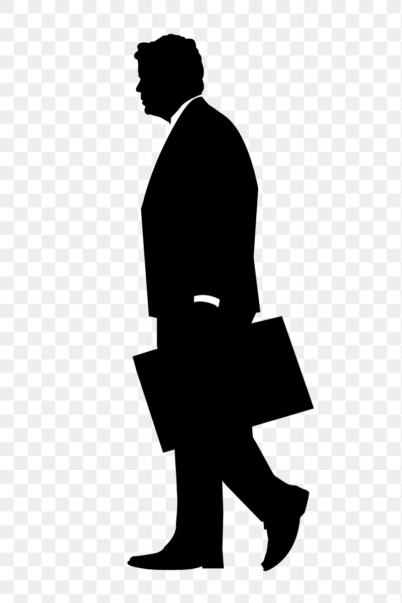 man in suit silhouette transparent
