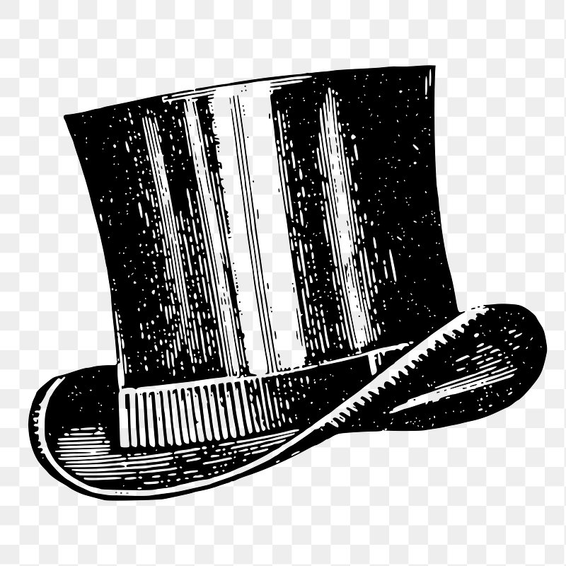 Premium Vector  Steampunk hat logo concept black and white color hand  drawn illustration