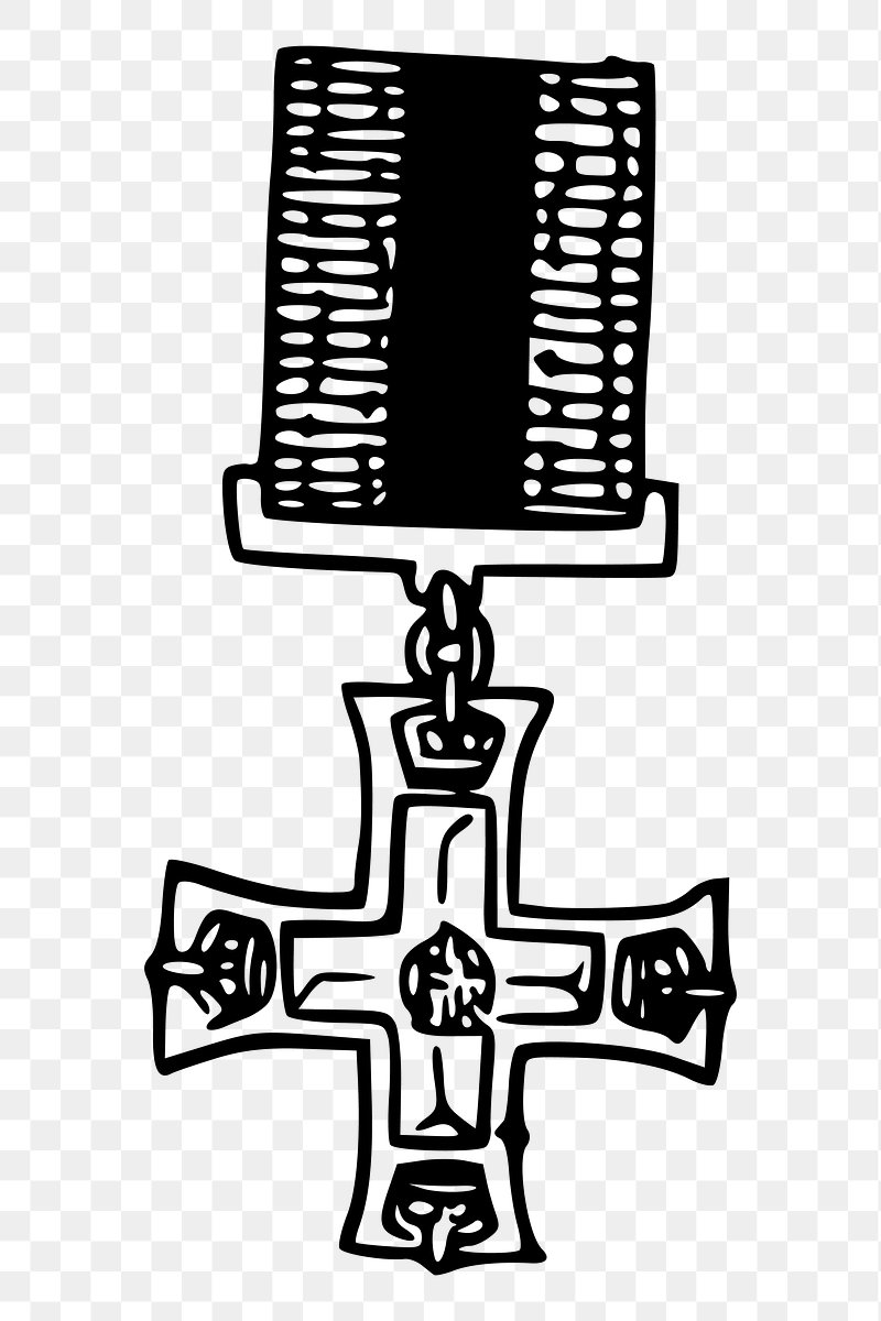 medals clipart black and white cross