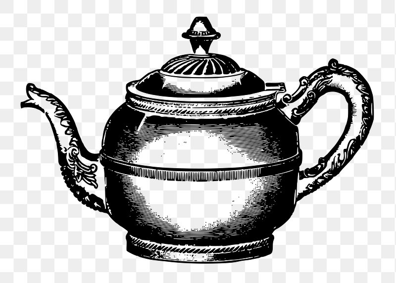 Teapot cup of tea with lemon outline drawing Stock Vector  Adobe Stock