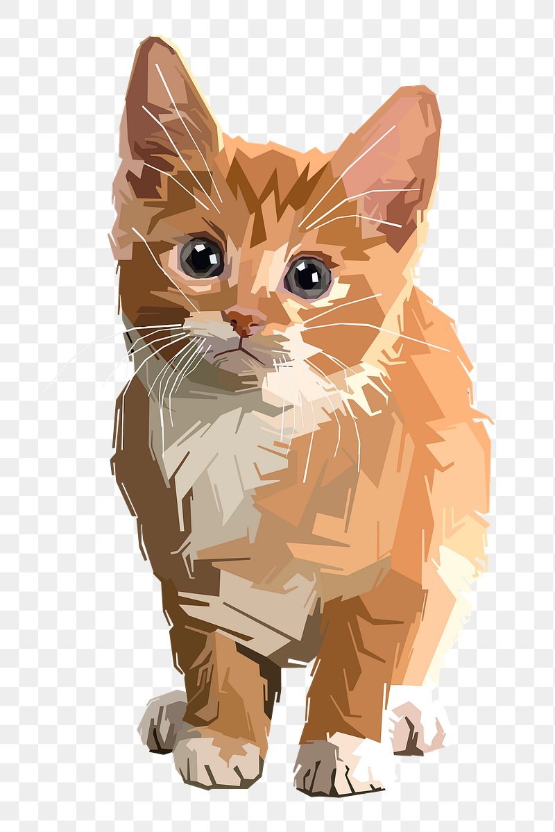 orange cat clipart