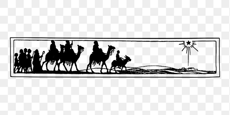 wise men clipart black and white