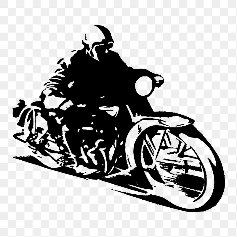 classic motorcycle clipart from behind