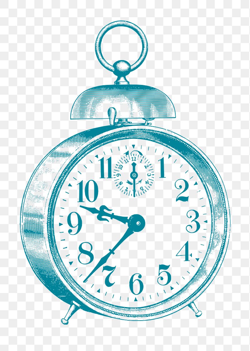 Blue Alarm Clock Png Clipart