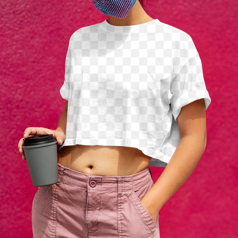 AESTHETIC, women's pink crop top shirt transparent background PNG