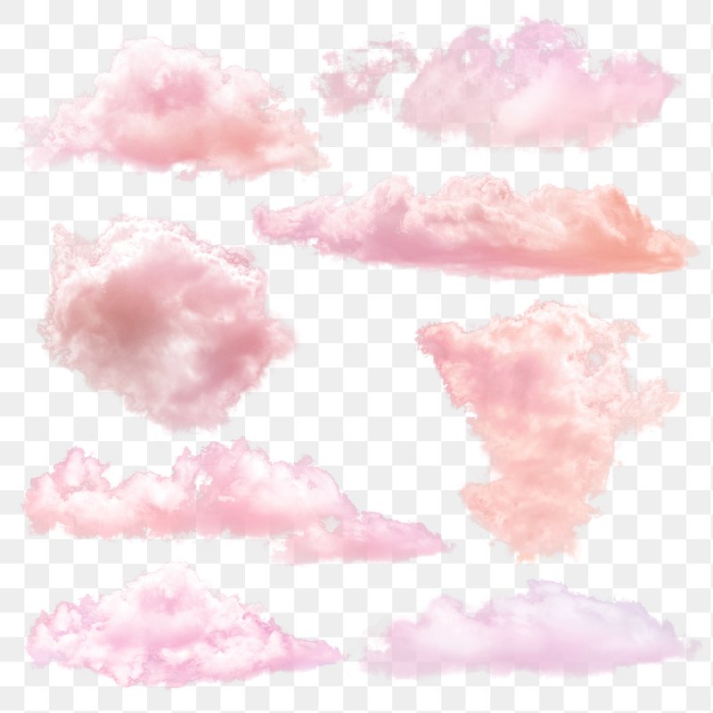Pink cloud png sticker set, | Premium PNG - rawpixel
