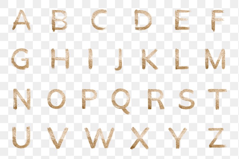 Gold Alphabet Letters