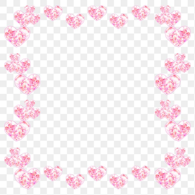 Frame png pink sequin hearts | Premium PNG - rawpixel