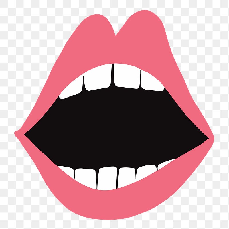 open mouth side view clipart