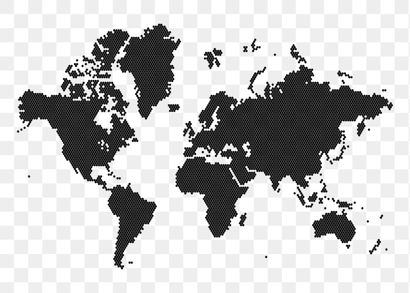 world geography black and white
