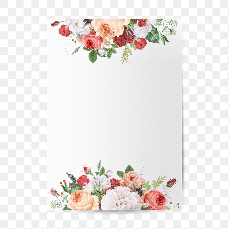 Floral wedding invitation mockup transparent | Free PNG - rawpixel