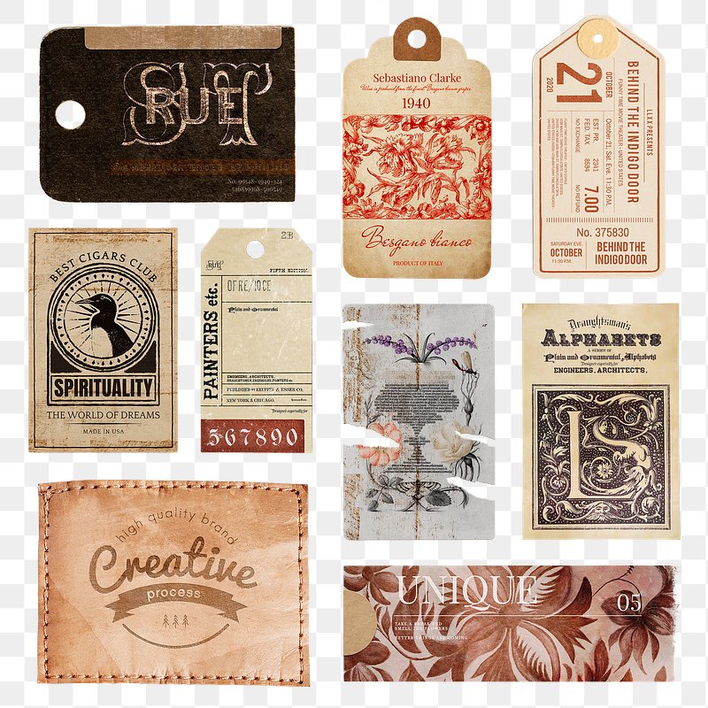 Vintage Price Tag PNG (Isolated-Objects)