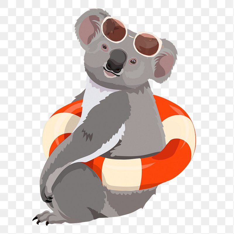 Lazy Day Koala on Rainbow Sticker
