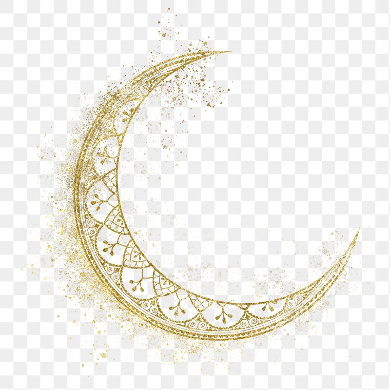 Ramadan Gold Crescent Moon HD PNG
