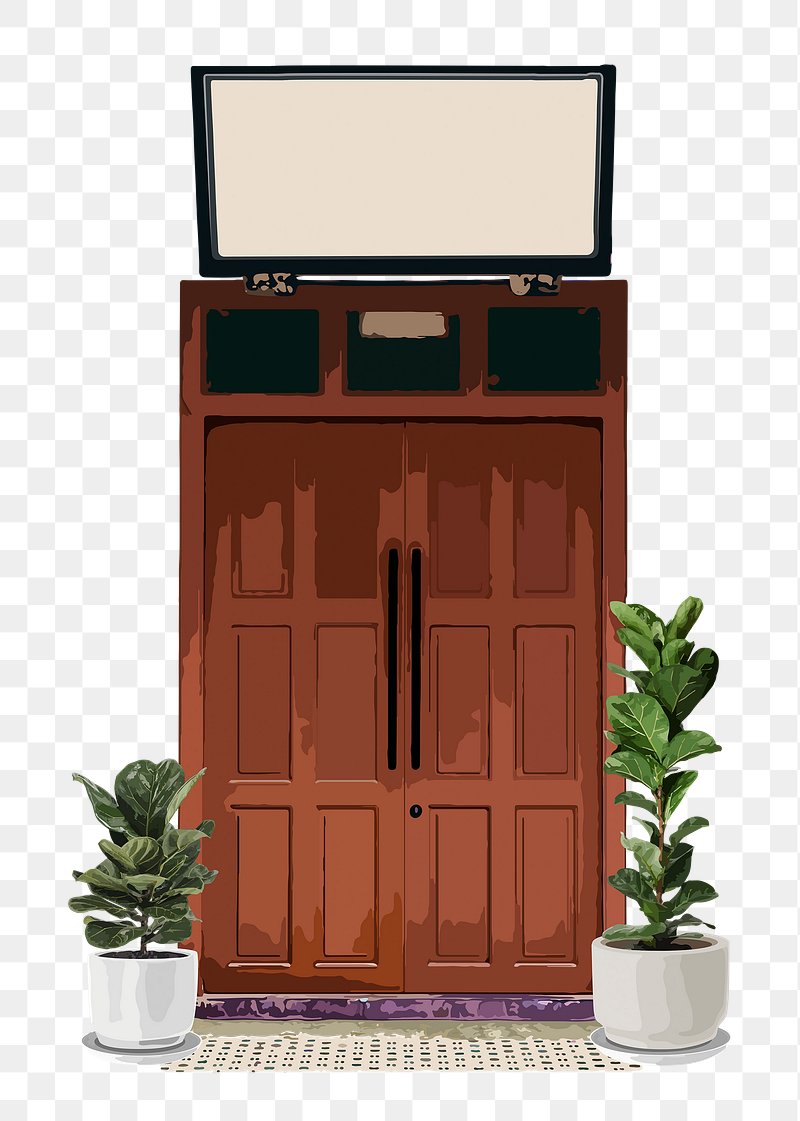 double door on house cartoon