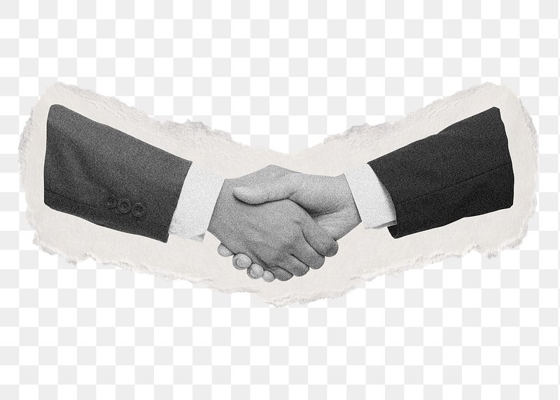 shake hand logo black and white