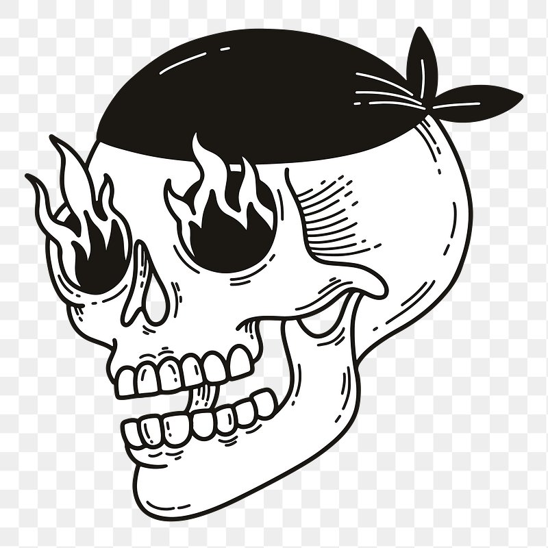 Skull Black Png - Skull Tattoo Png - Free Transparent PNG Clipart Images  Download