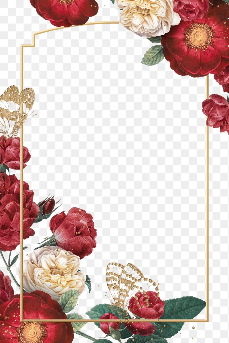 Red Banner with White and Black Floral Paper Decor Stock Photo